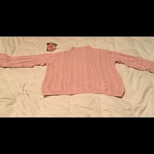 Women’s Pink Cable Knit Sweater Medium